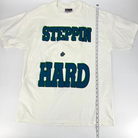 VTG USA K Swiss Mens Steppin Hard Embossed Graphic T Shirt 100% Cotton Size XL - Picture 4 of 8